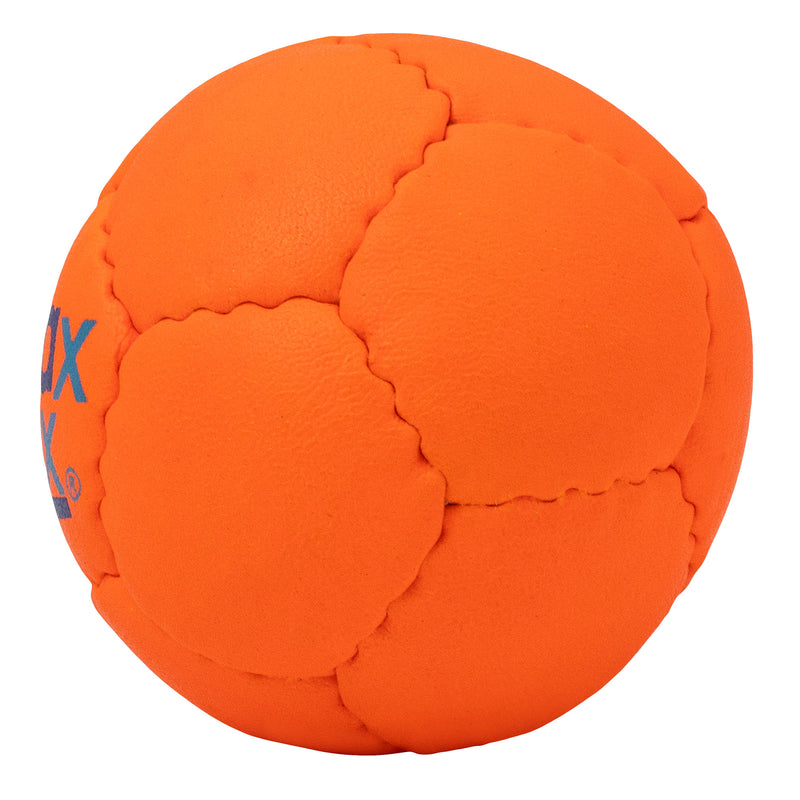 Orange Swax Lax lacrosse practice ball - side view